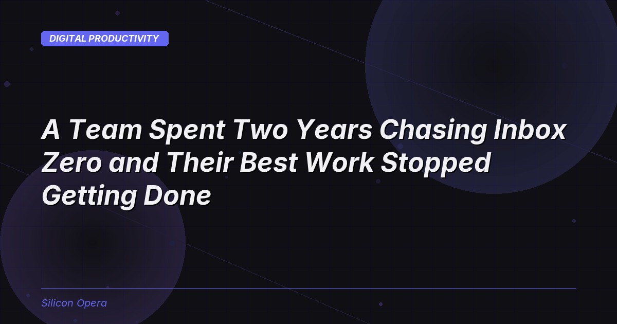 A trophy shaped like an empty inbox tray, suggesting the hollow achievement of inbox zero