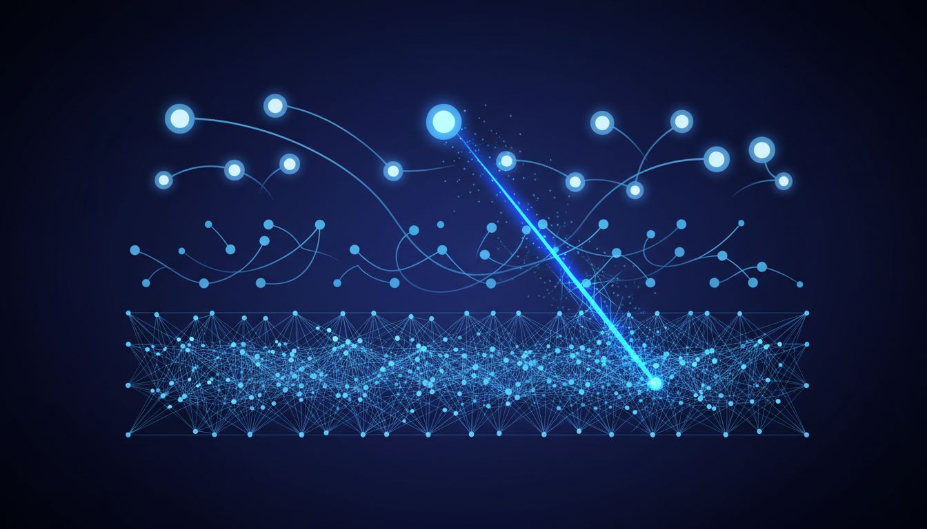 Diagram showing retrieval-augmented generation flow from document storage through vector database to language model