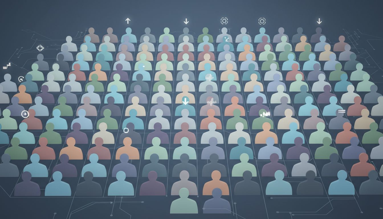Abstract illustration of user segmentation in personalized A/B testing