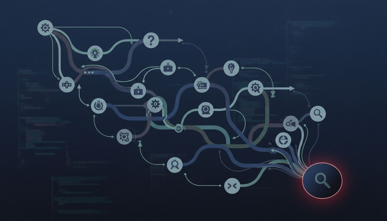 A decision tree diagram where all paths converge to the same conclusion regardless of the reasoning route taken