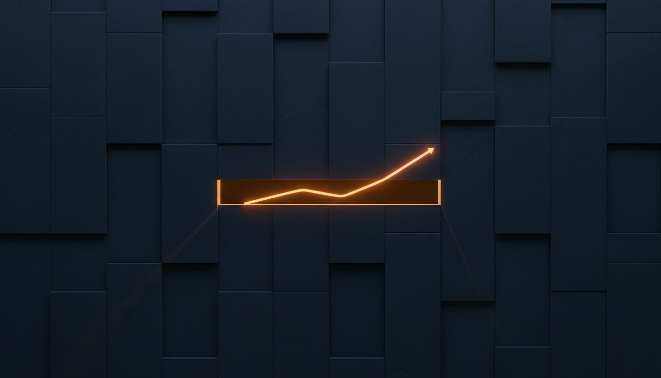 A narrow window in a wall aligned with the peak of an interest rate curve, representing the brief IPO opportunity created by a Federal Reserve pause