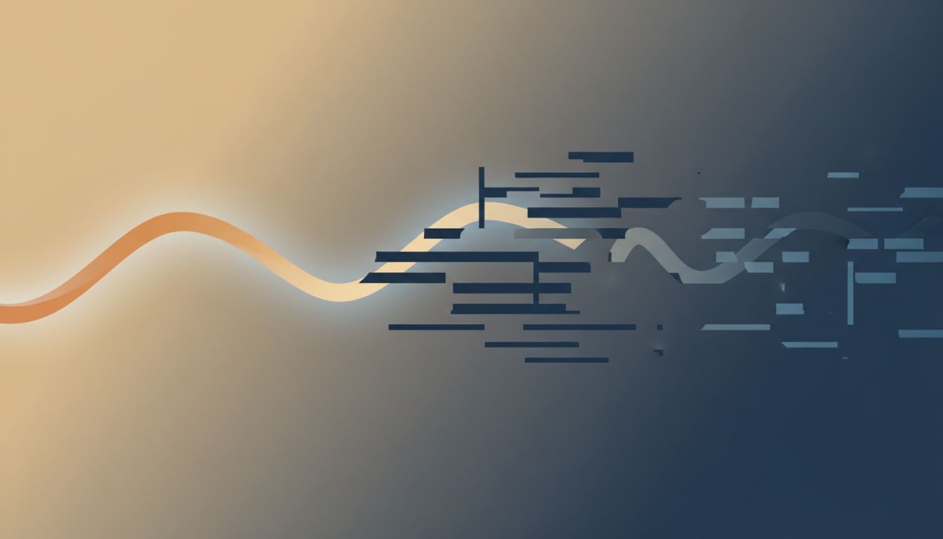 Abstract illustration contrasting unbroken cognitive flow with a fragmented, interrupted thought process