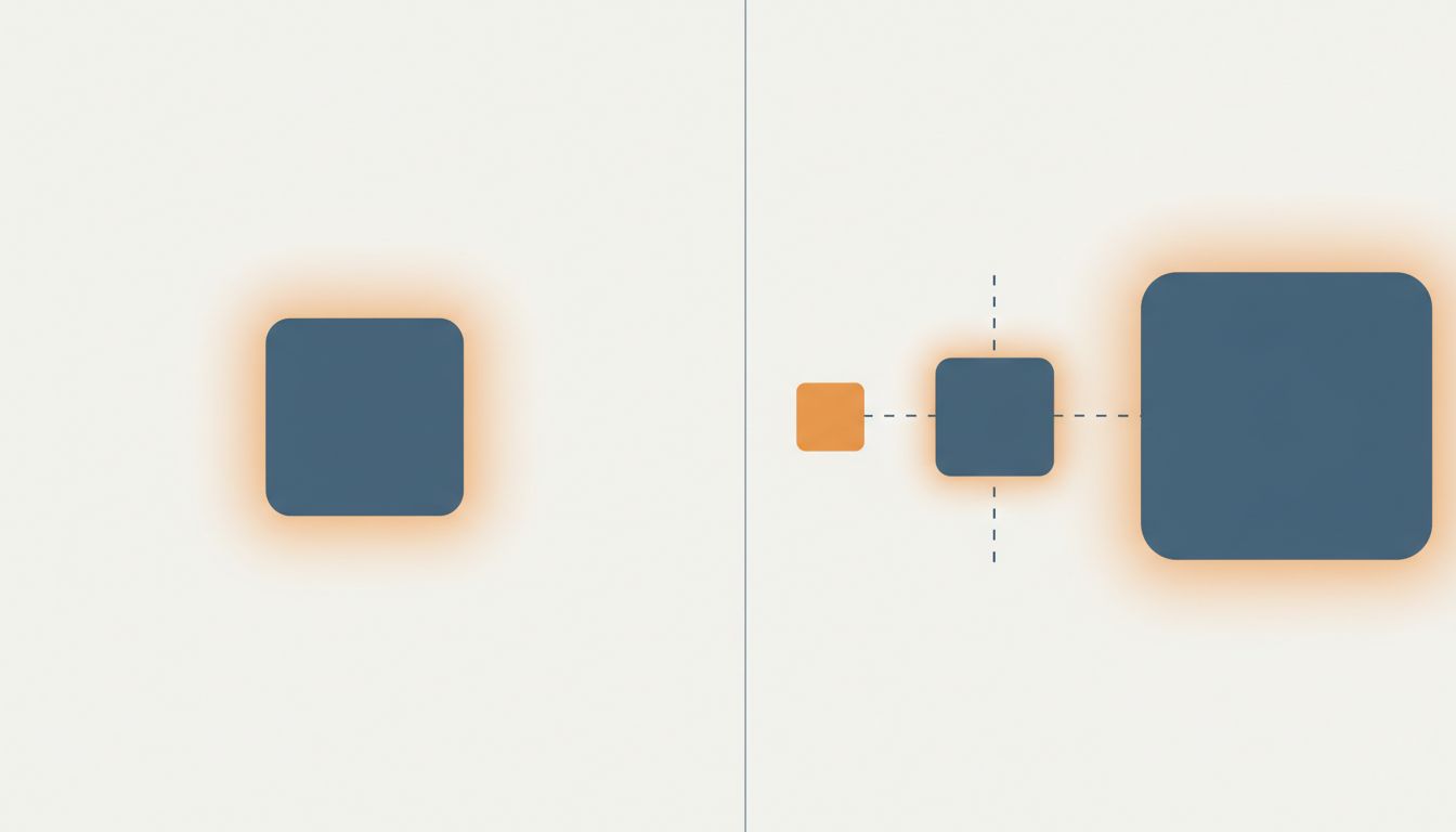 Illustration showing how identical options appear different in value depending on what surrounds them, demonstrating the anchoring effect