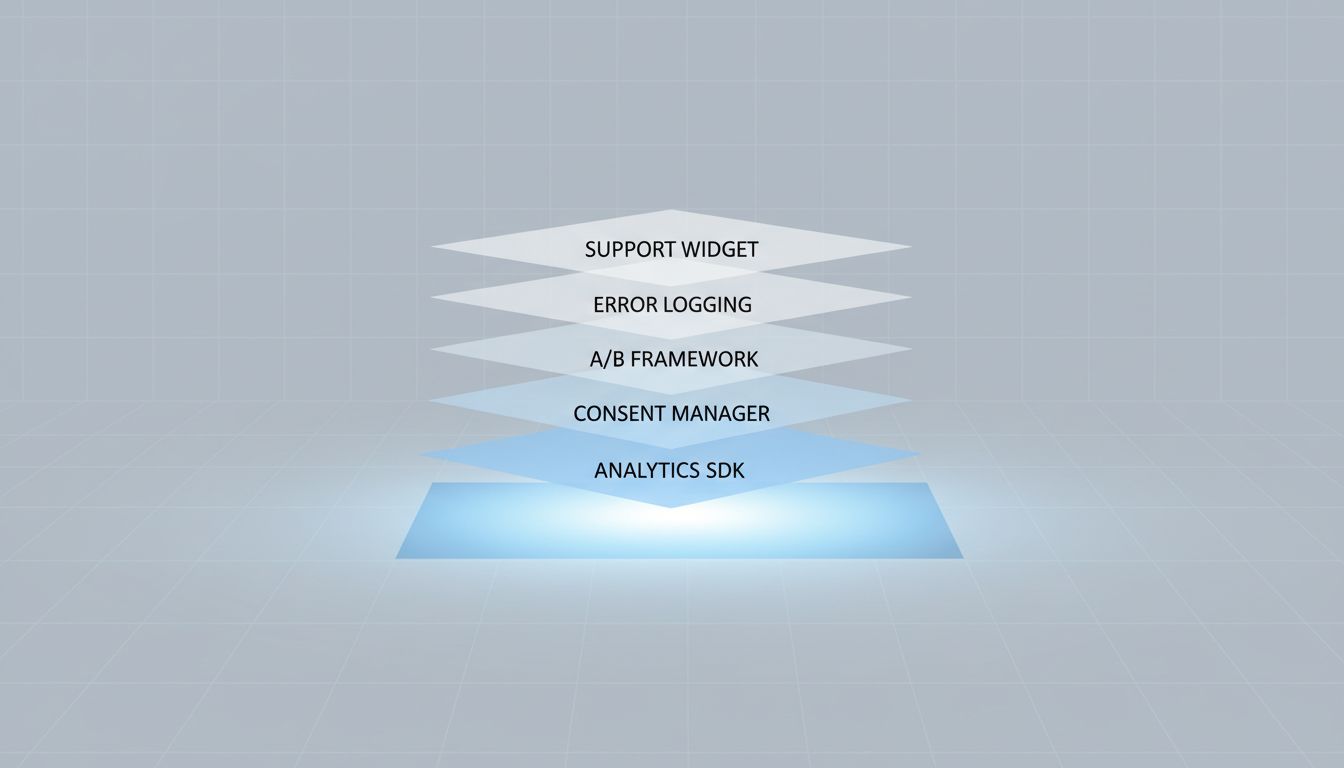 Diagram showing performance cost layers added between beta and final software release