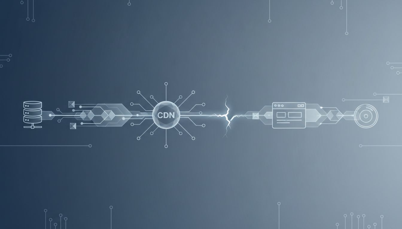 Abstract illustration of a software download chain with an undetected break in the middle