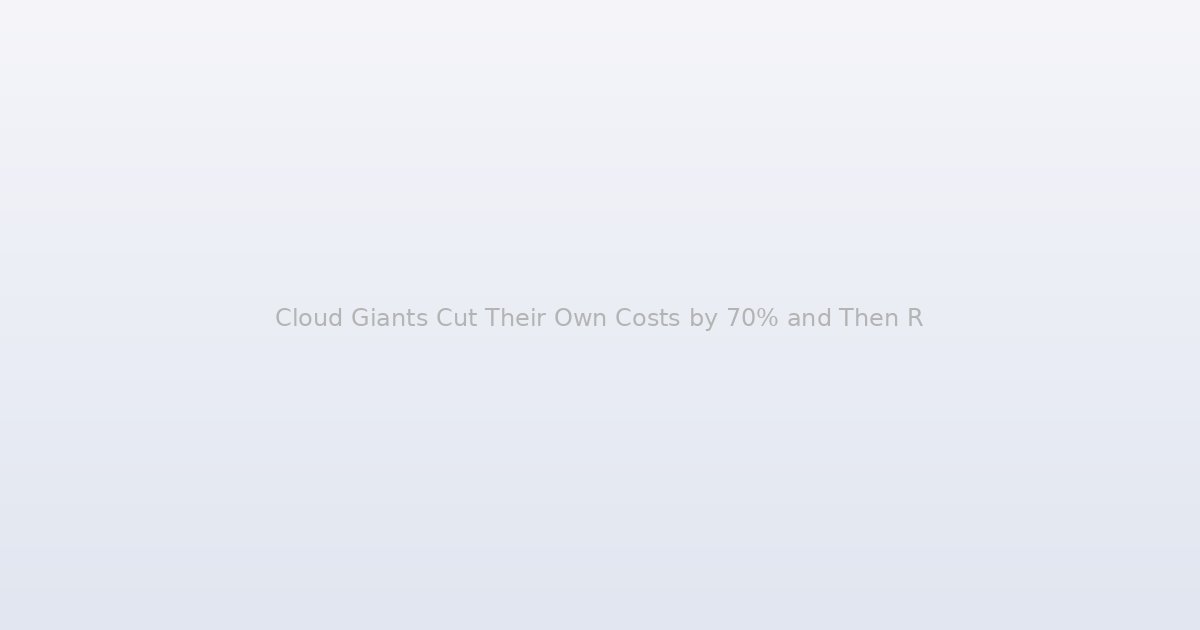Cloud Giants Cut Their Own Costs by 70% and Then Raise Your Prices Anyway