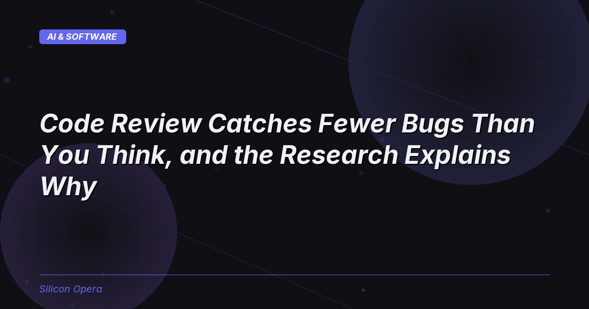 Illustration showing reviewer attention dropping off sharply as code length increases, visualized as a fading heat map over abstract code lines