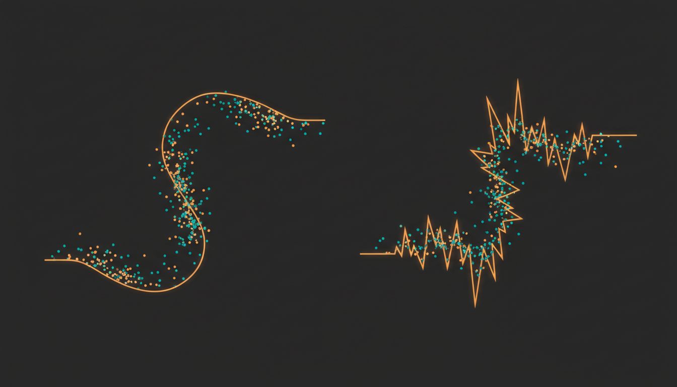 Diagram showing how a compressed model has a different and irregular decision boundary compared to the original model