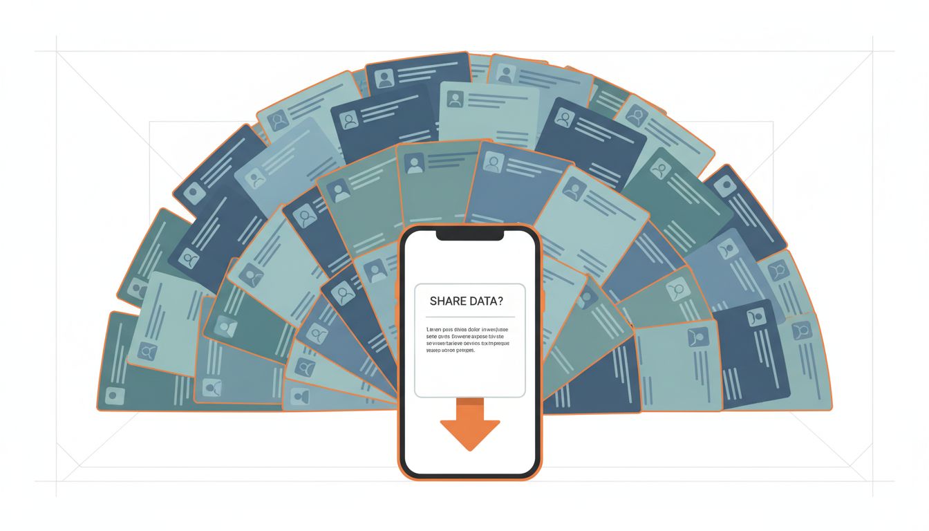 Diagram showing the gap between what a permission dialog says and what data access actually means