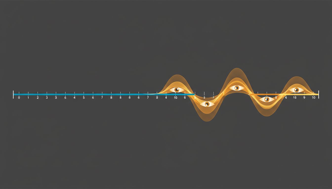 Two timelines illustrating the divergence between measured performance and perceived performance