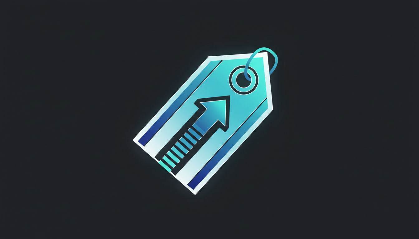 Abstract illustration of a price signal represented as a bold upward-pointing tag