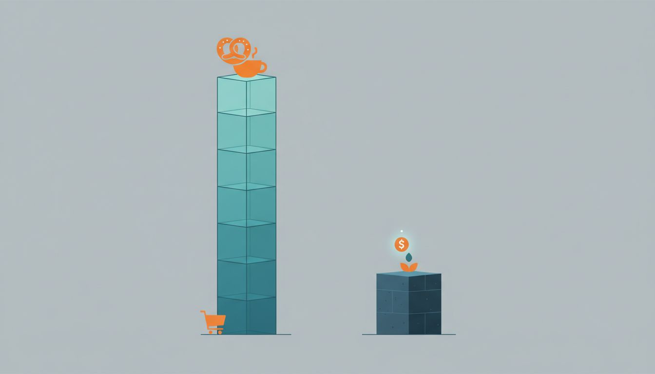 Diagram comparing scale of large tech company food spending versus total seed startup budget