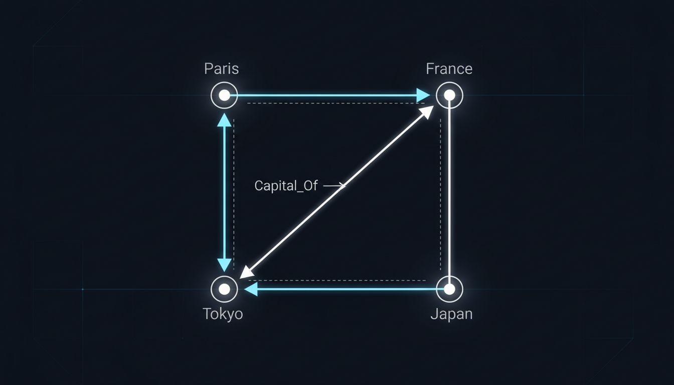 Diagram showing vector analogy relationships in embedding space between city and country pairs