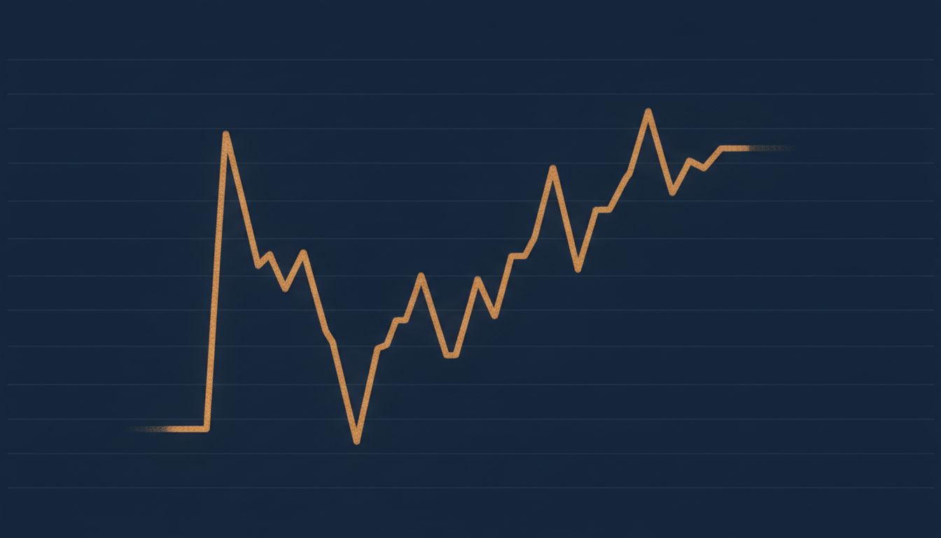 Abstract graph showing cognitive focus dropping sharply at an interruption point and slowly recovering over time