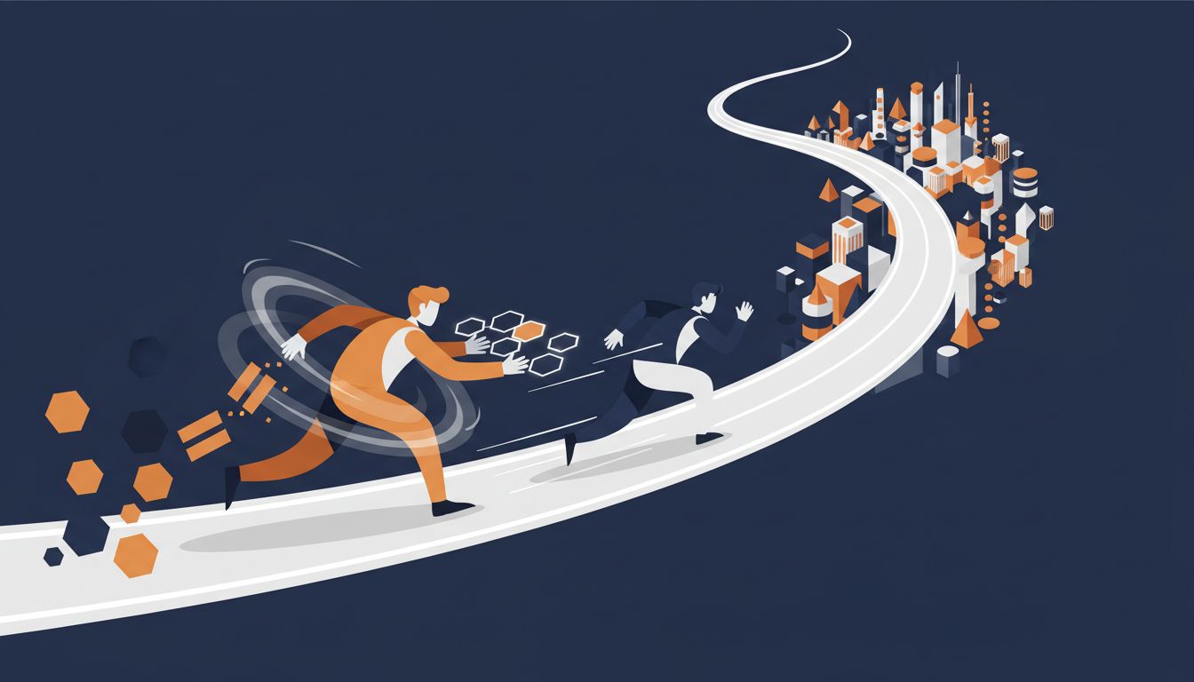 Illustration of two runners where the first clears the path and the second benefits from it