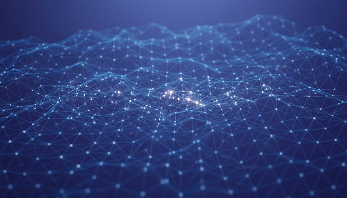 Abstract geometric visualization of high-dimensional vector space with clustered points