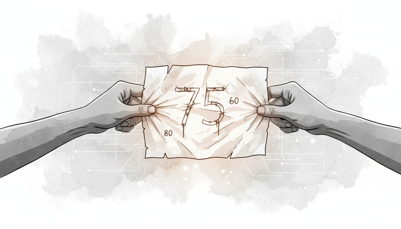 Abstract illustration of two parties negotiating over a project estimate, the number being reshaped by competing pressures