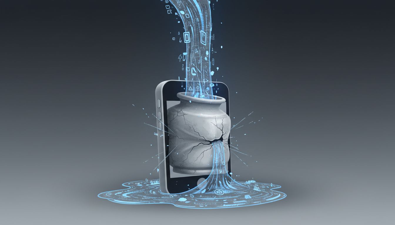 Conceptual illustration of older hardware overwhelmed by expanding software demands