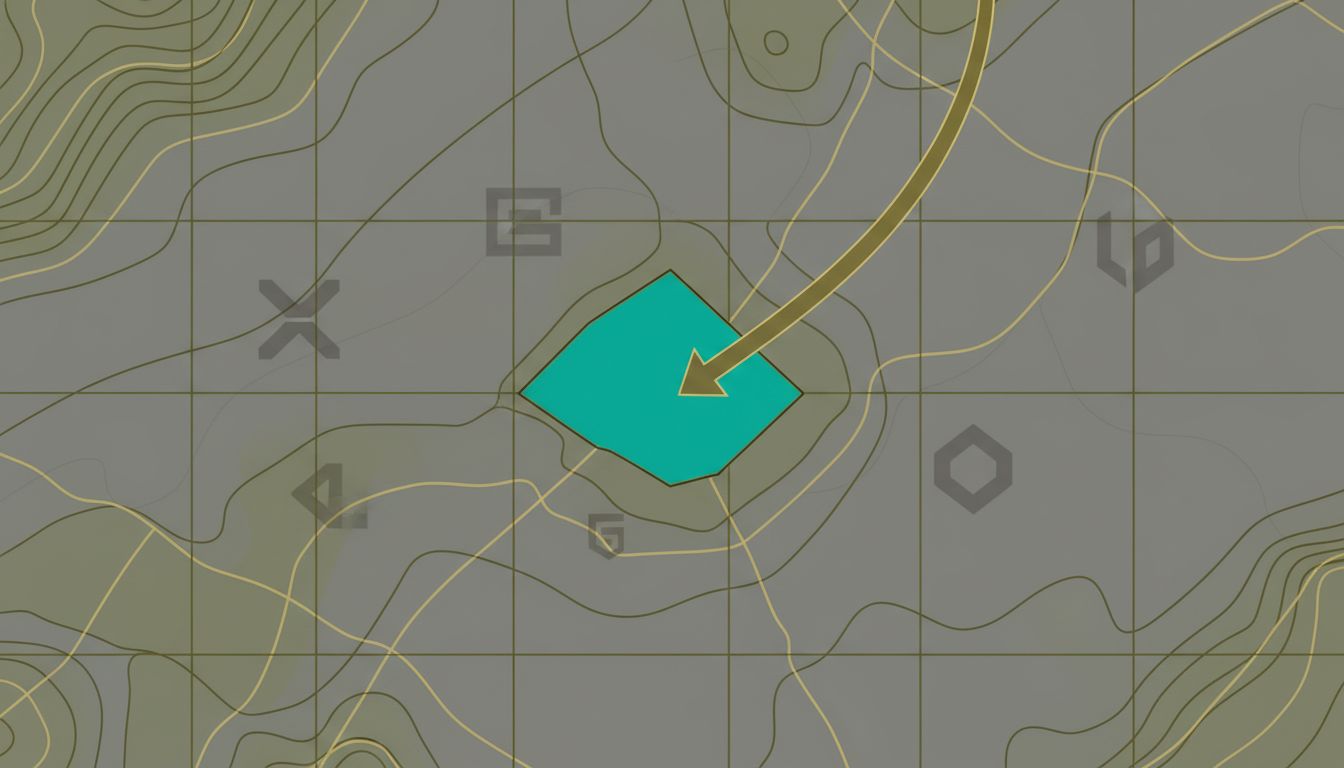 A strategic map showing a small, richly colored beachhead territory surrounded by a larger gray competitive market, with expansion arrows radiating outward