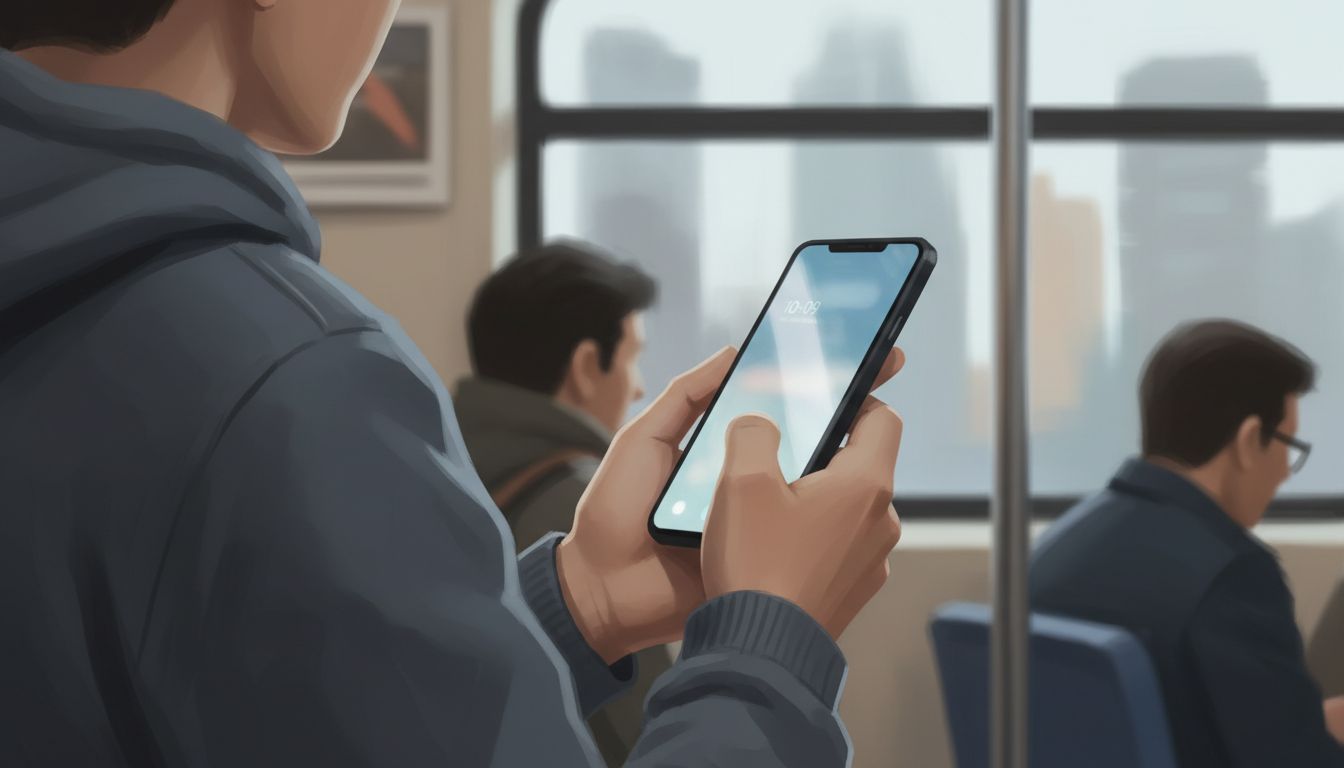 Person using a smartphone automatically without conscious attention, representing habit-based app use