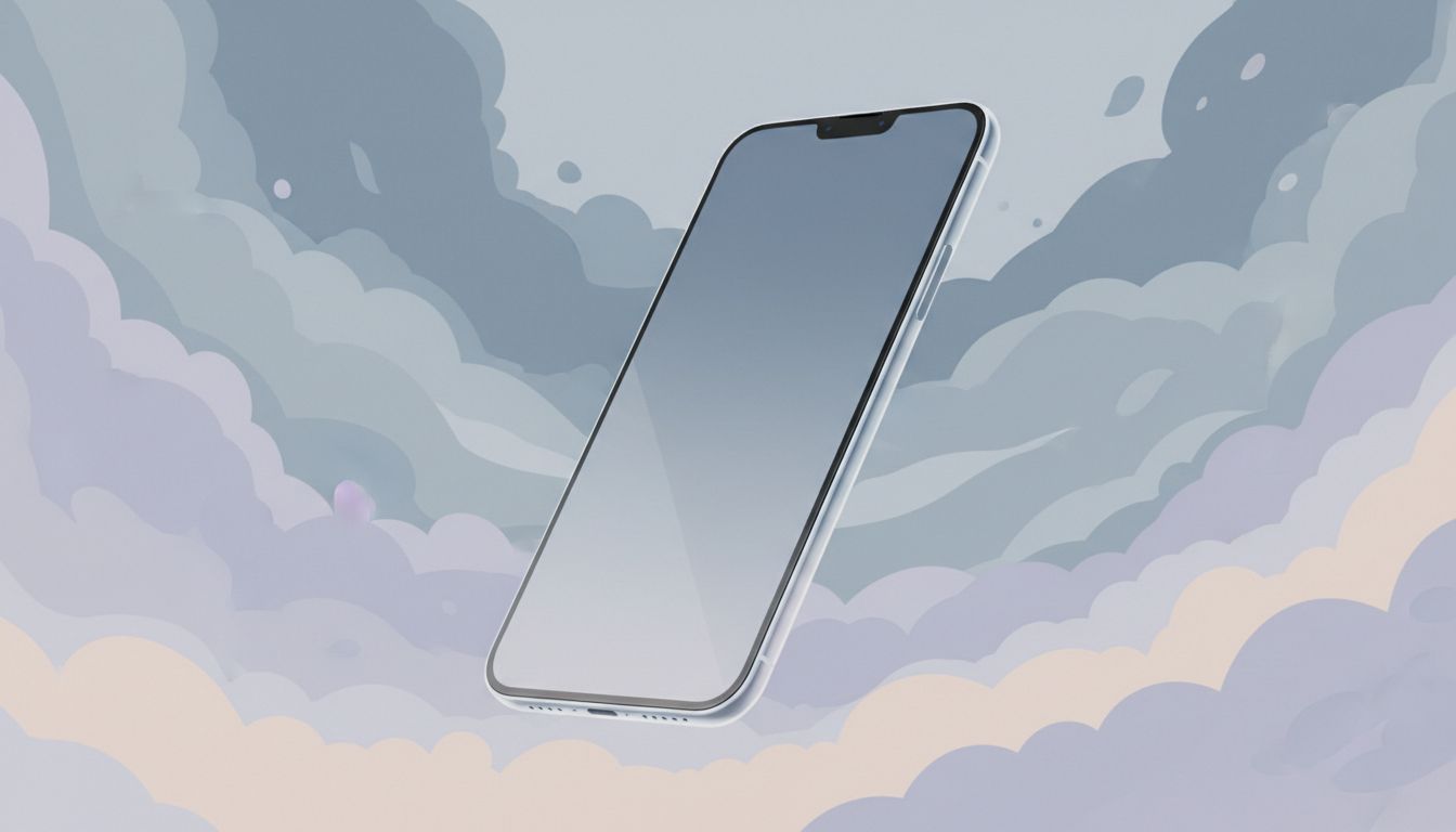 A smartphone fading into the background, symbolizing app invisibility and habit formation