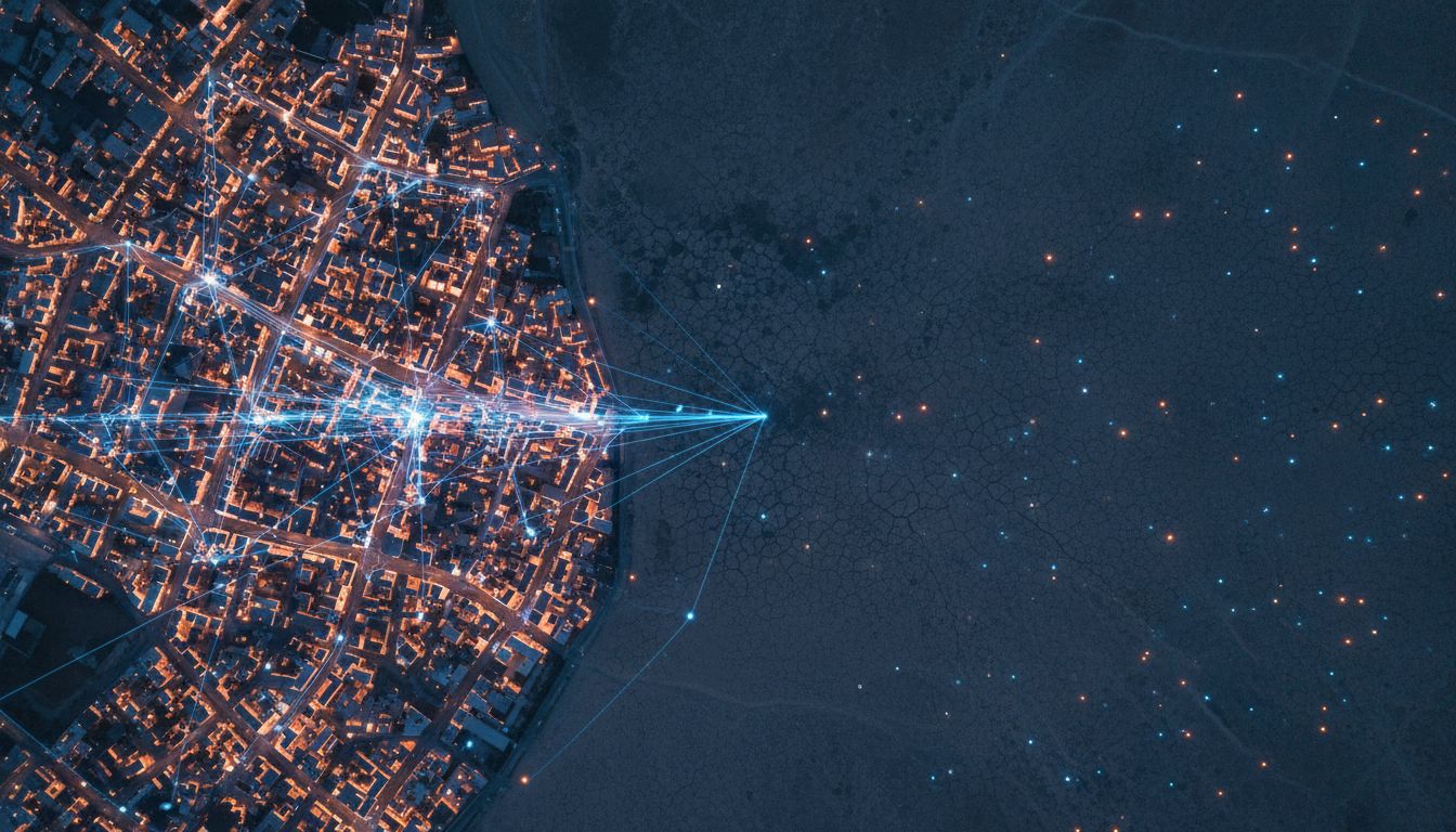 Dense niche community network versus sparse broad market, illustrating customer density advantage