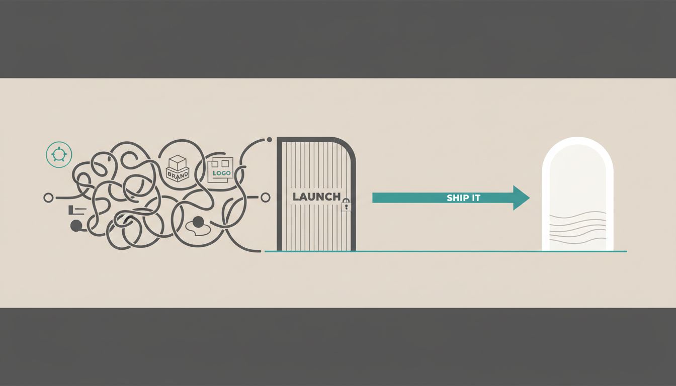 Illustration contrasting the domain-first approach versus the ship-first approach as two diverging paths