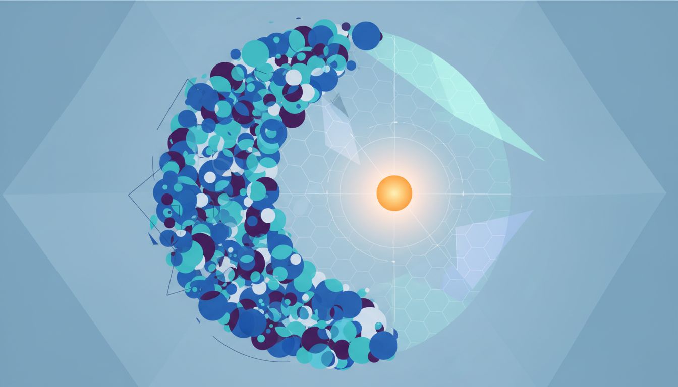 Diagram contrasting crowded competitive market zones versus an open, underserved market with a single entrant