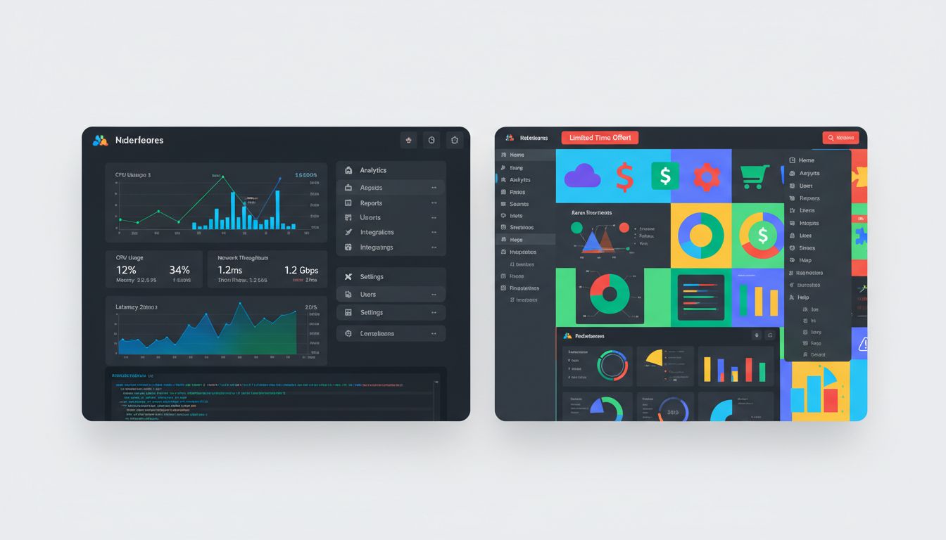 Side-by-side comparison of internal engineering tools versus commercial enterprise software interfaces