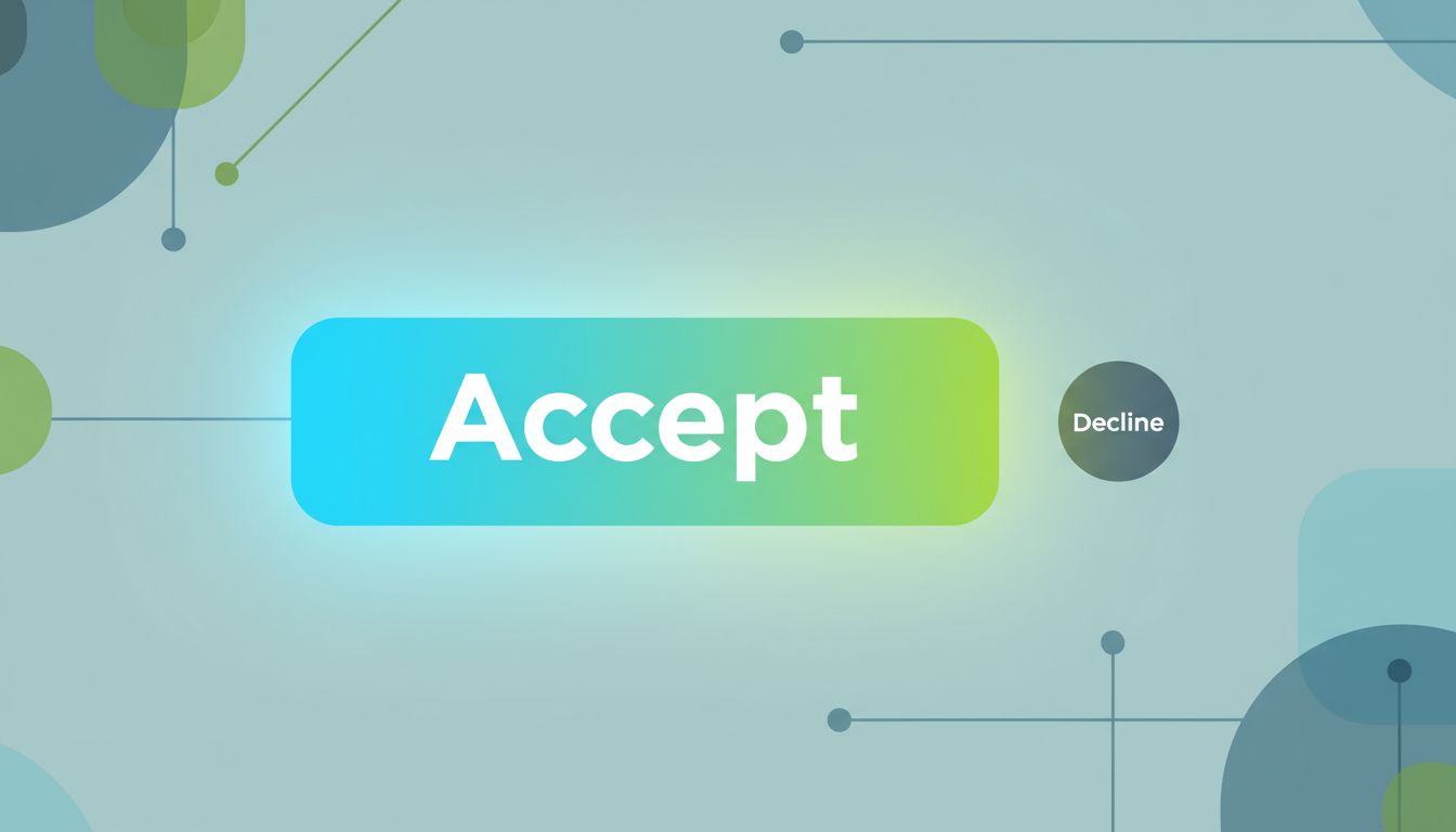 Two UI buttons of drastically different sizes illustrating asymmetric design choices in consent flows