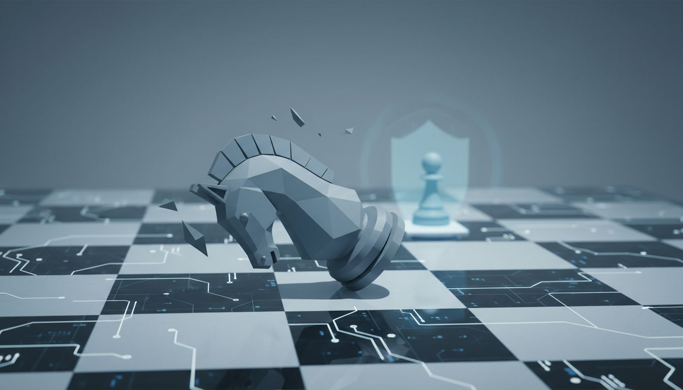 Chess piece being deliberately sacrificed to protect a smaller piece in the background