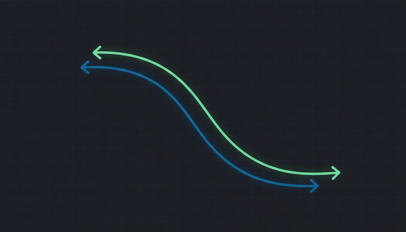 Diagram showing divergence between reported losses and improving unit economics over time