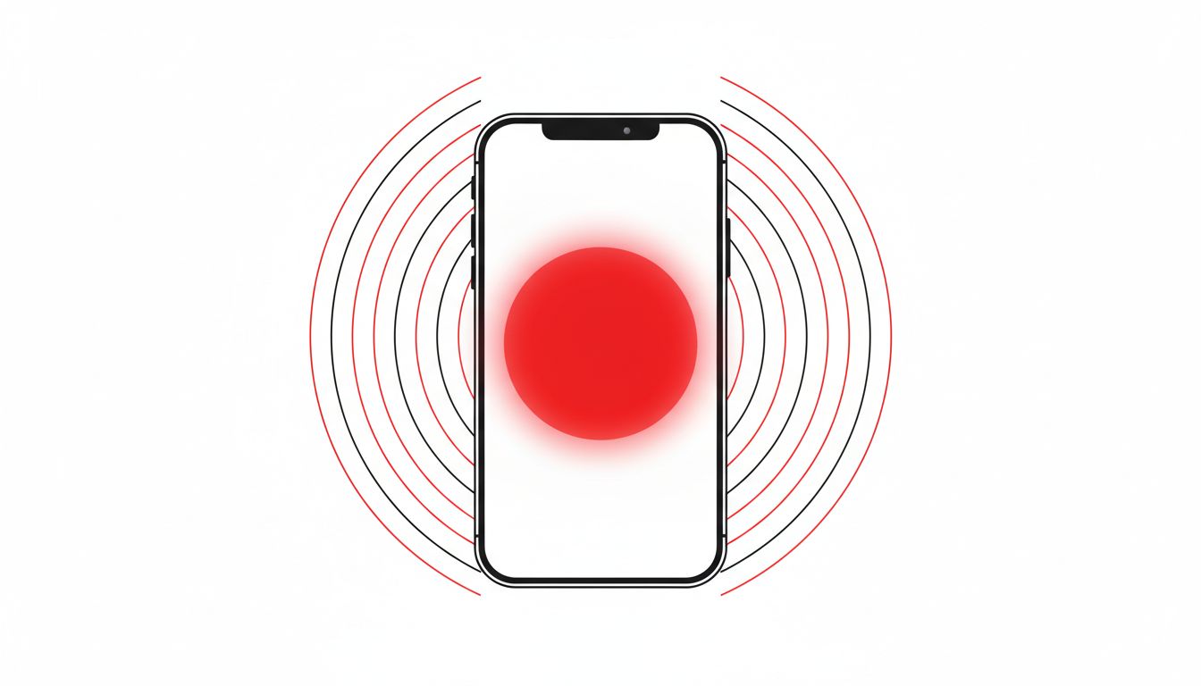 Oversized red notification badge on a smartphone, illustrating engineered urgency