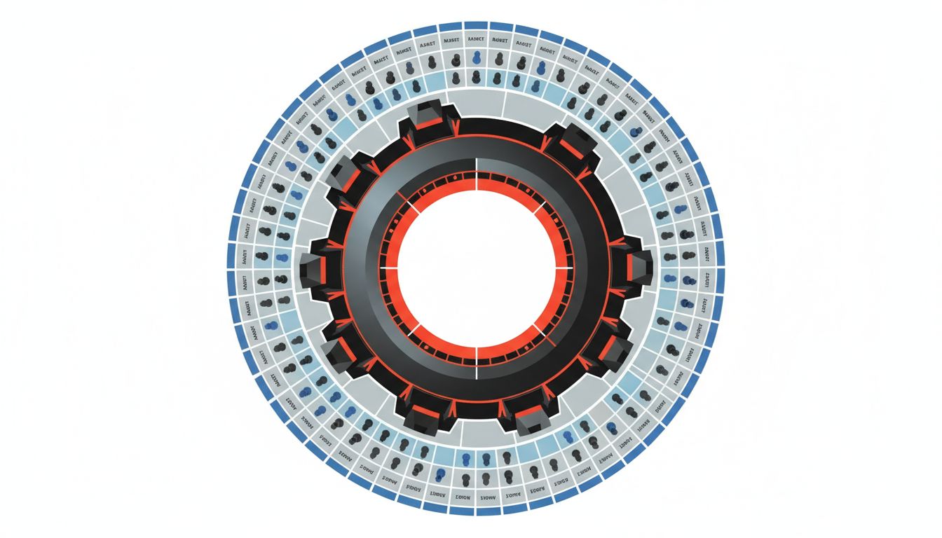 Diagram showing how early market entry in smaller markets creates blocking positions around larger central markets