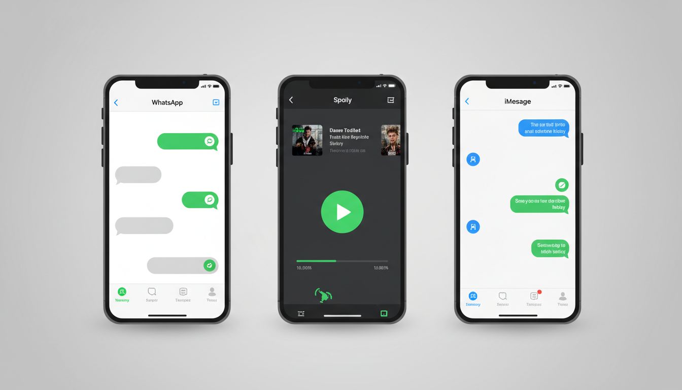 Mobile app interfaces showing strategic use of green color