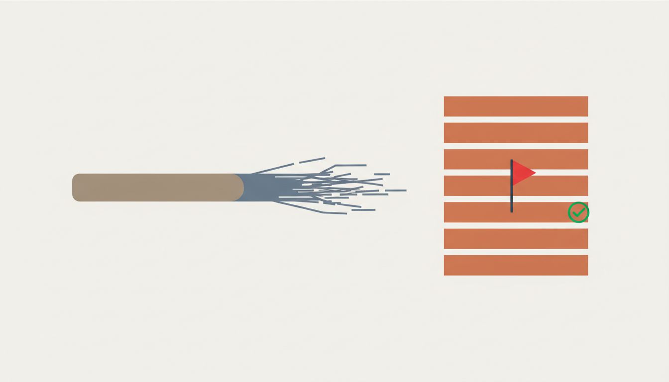 Two project timeline diagrams contrasting a waterfall schedule that collapses versus an iterative schedule that catches problems early