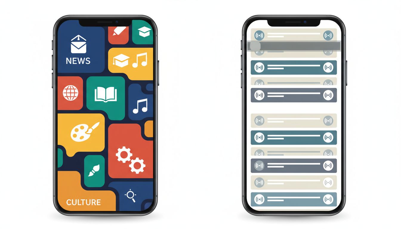 Comparison between diverse social media feed and echo chamber feed