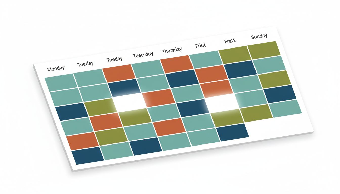 Weekly calendar showing deliberately protected empty time blocks among scheduled tasks