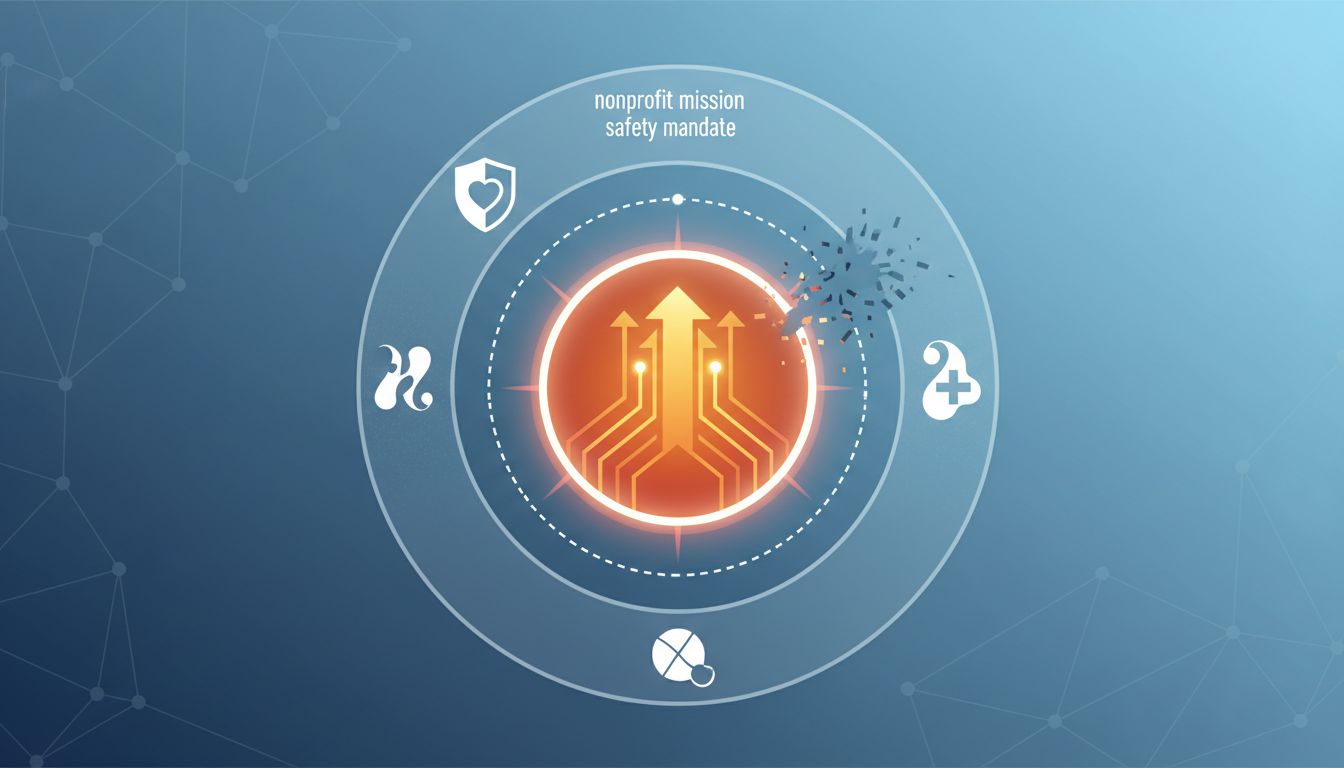Diagram showing the tension between OpenAI's nonprofit mission and its commercial operations