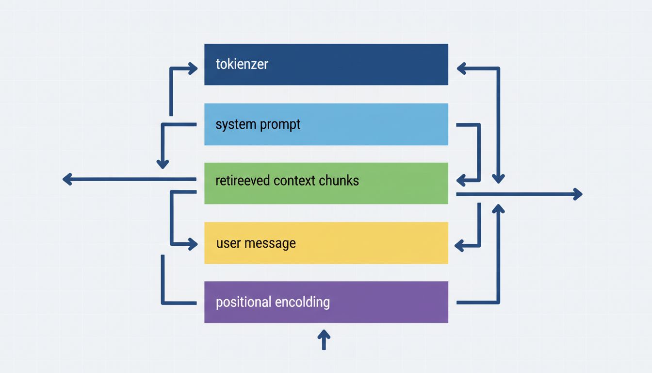 Diagram showing the layers of context that surround a user prompt before it reaches a language model