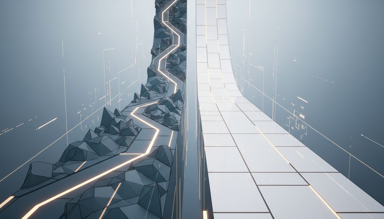 Two paths that start the same but lead to very different outcomes, representing first and second startup journeys