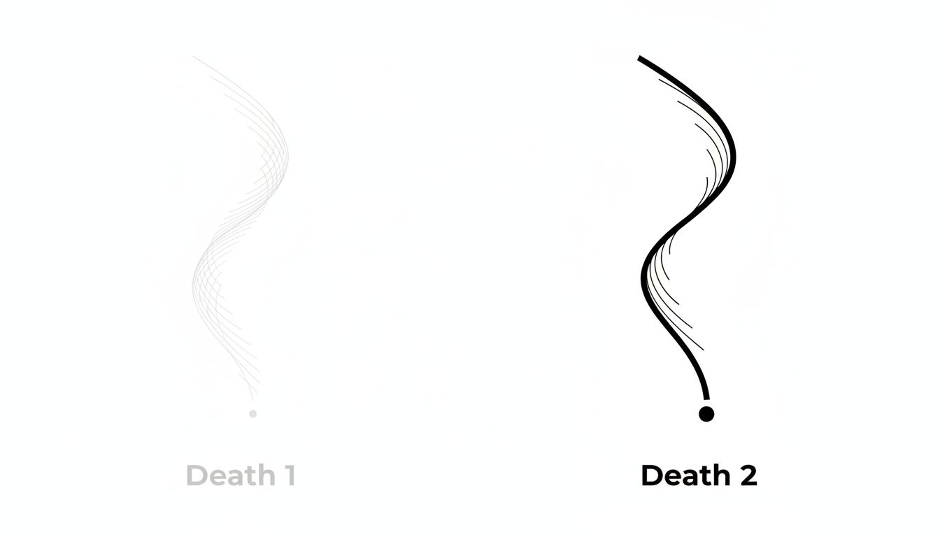 Diagram illustrating the two deaths of an underpriced startup: the slow invisible decline and the sudden shutdown