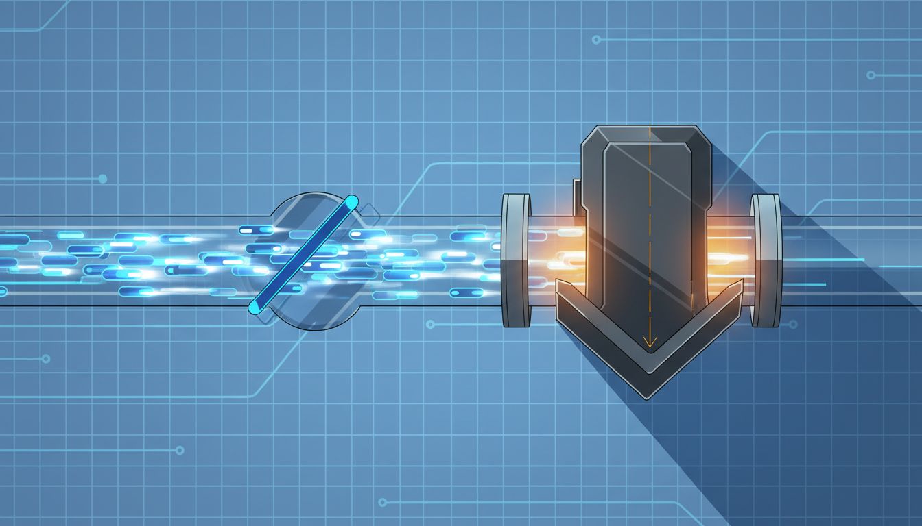 Two processing queues: one moving freely with small tasks, one completely blocked by a single heavy item