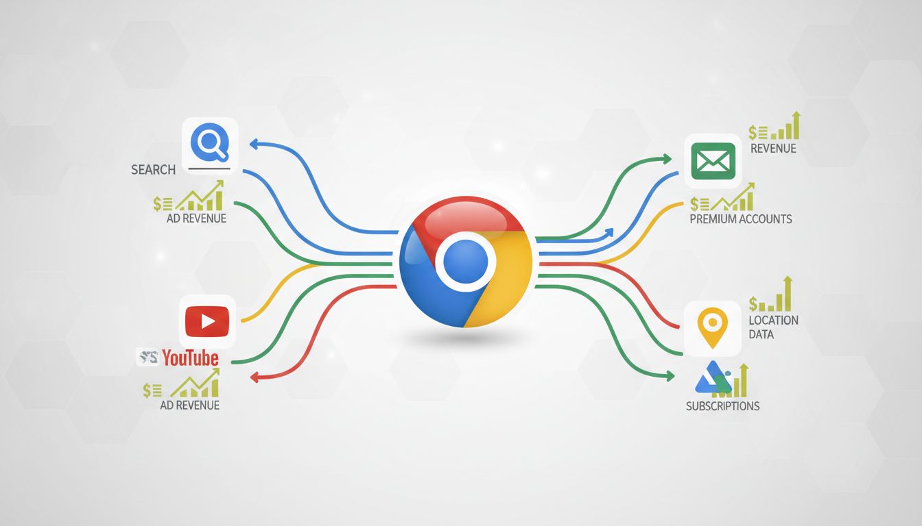 Infographic showing Chrome's connections to Google's revenue streams