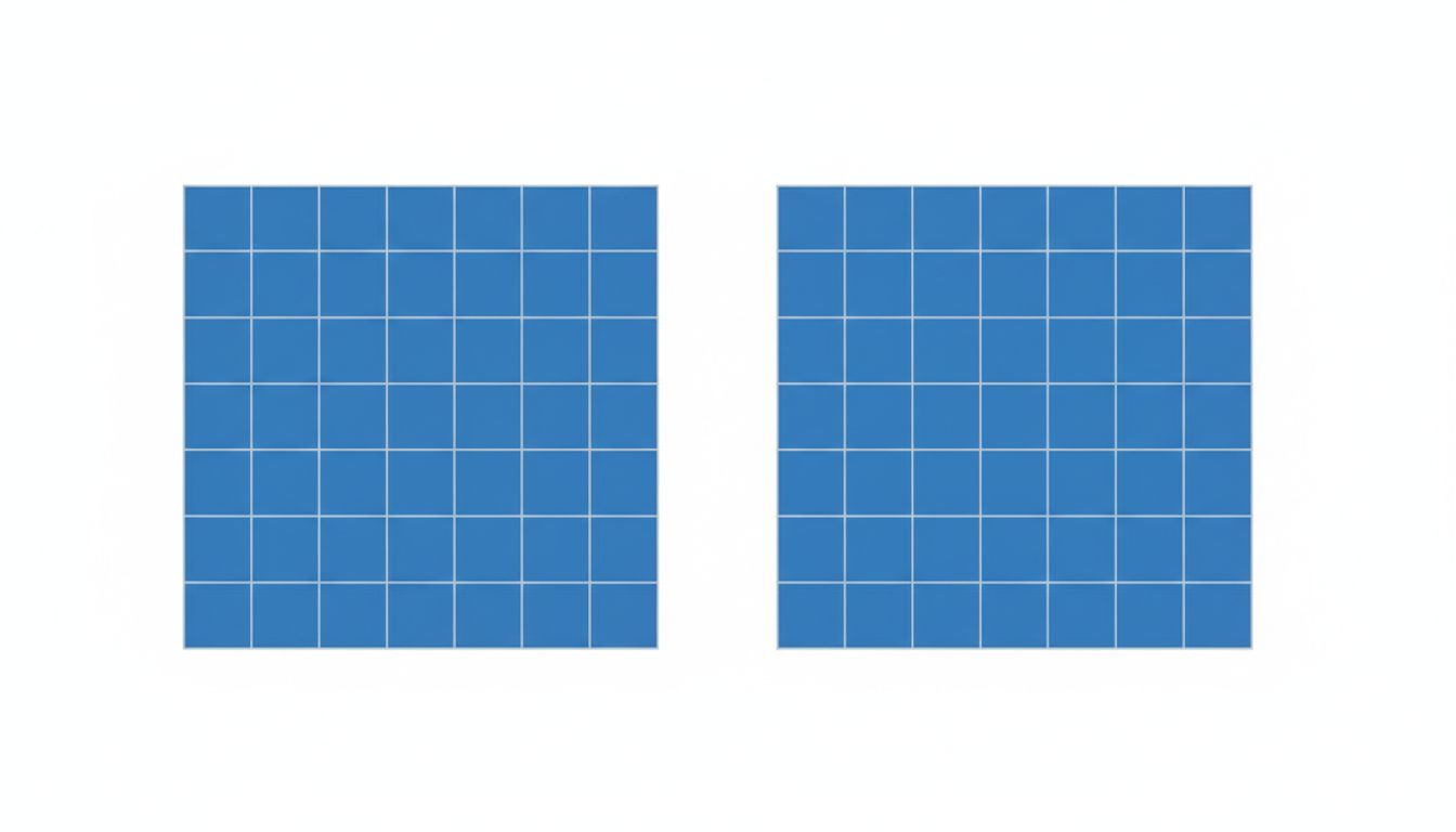Side-by-side comparison of 4x4 and 8x8 attention grids illustrating quadratic scaling