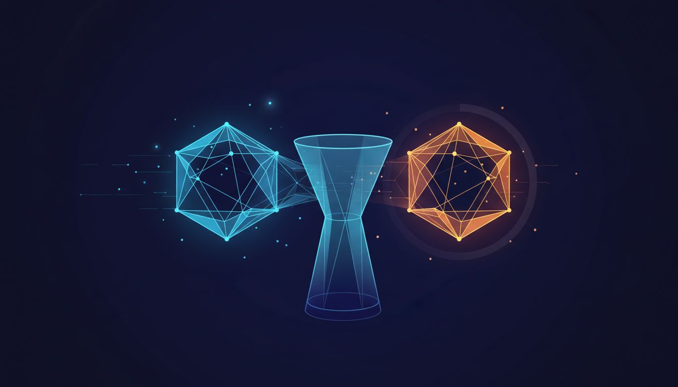 Two packets arriving at a router gateway, one passing through while the other waits