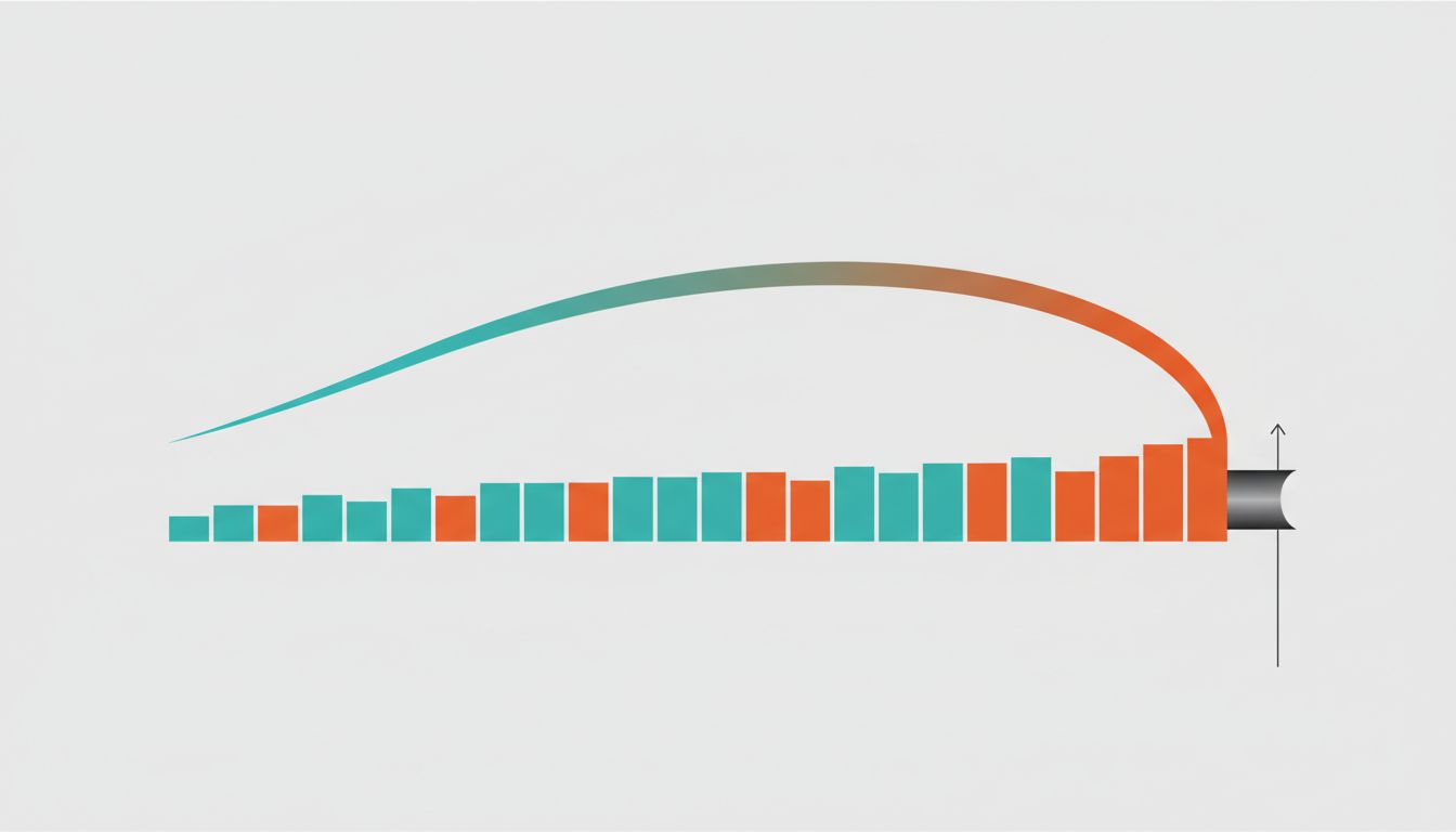 Diagram showing packet queue with increasing drop probability curve as queue depth grows