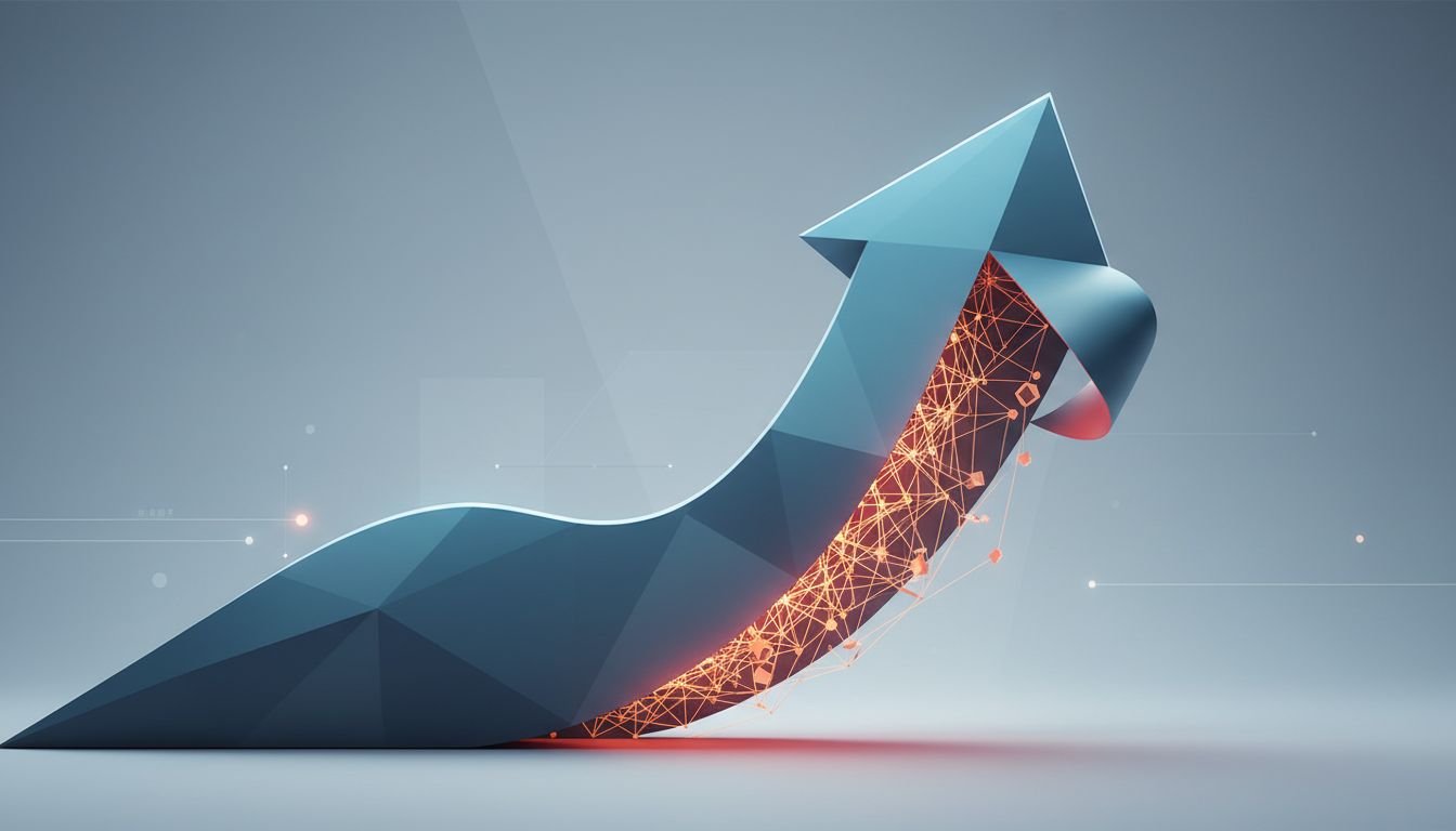 An upward growth curve that appears solid from the outside but is hollow underneath