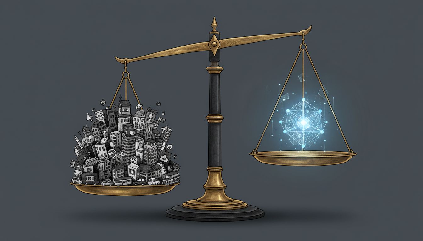 Scales balancing heavy physical assets against a lightweight software network node