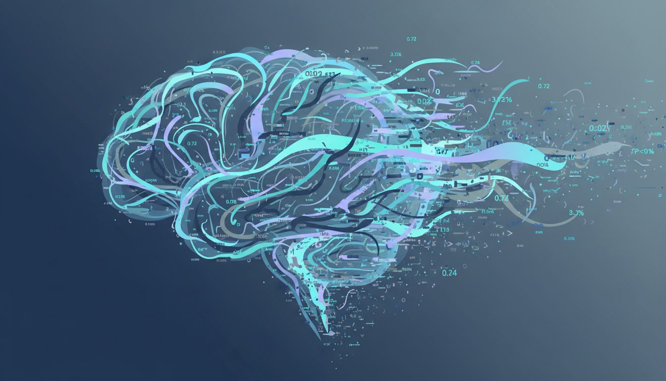 Abstract illustration of text tokens being generated in mid-air with no underlying source